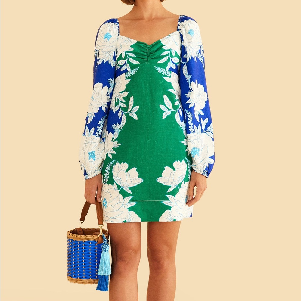 FARM Rio Soft Garden Mini Dress L EUC